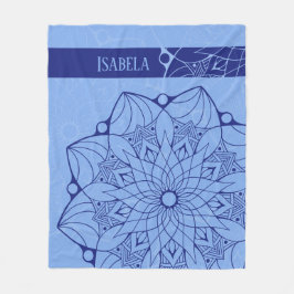 Manta Polar Personalizado 2 Tone Blue Mandala Fleece Blanket
