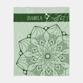 Manta Polar Personalizado 2 Tone Green Mandala Fleece Blanket