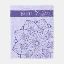 Personalizado 2 Tone Purple Mandala Fleece Blanket