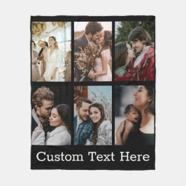 Manta Polar Personalizado 6 Collage de fotos de familia Person
