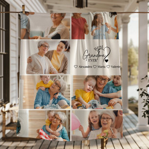 Manta Polar Personalizado 7 Fotos Mejor Abuela Minimalista