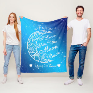 Manta Polar Personalizado a la funda de la luna y la luna tras