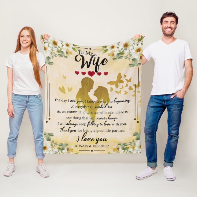 Manta Polar Personalizado A Mi Esposa Amor Por Siempre Regalos (In situ)