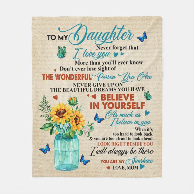 Manta Polar Personalizado A Mi Hija Amor De Mamá (Anverso)