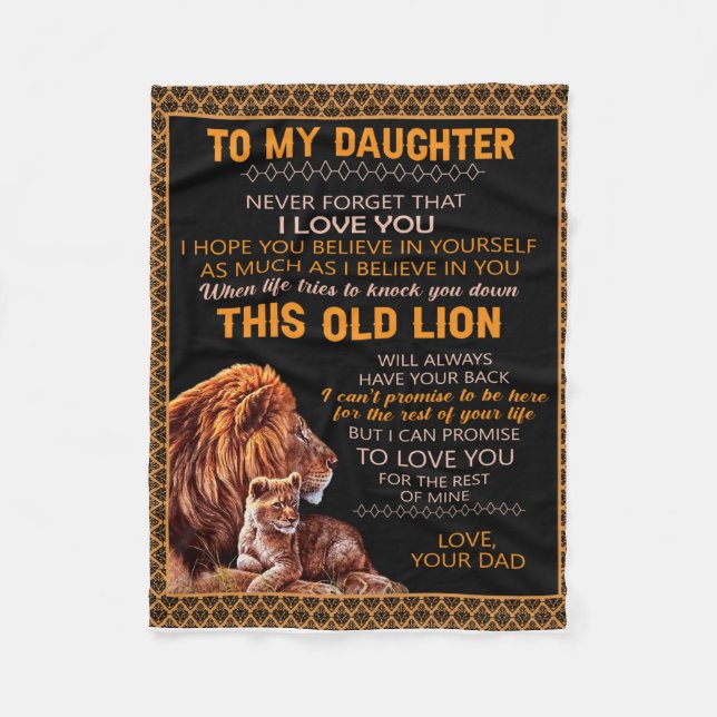 Manta Polar Personalizado A Mi Hija Lion Blanket (Anverso)