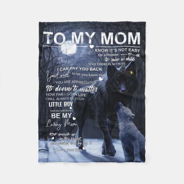 Manta Polar Personalizado A Mi Mamá De Hijo, (Anverso)
