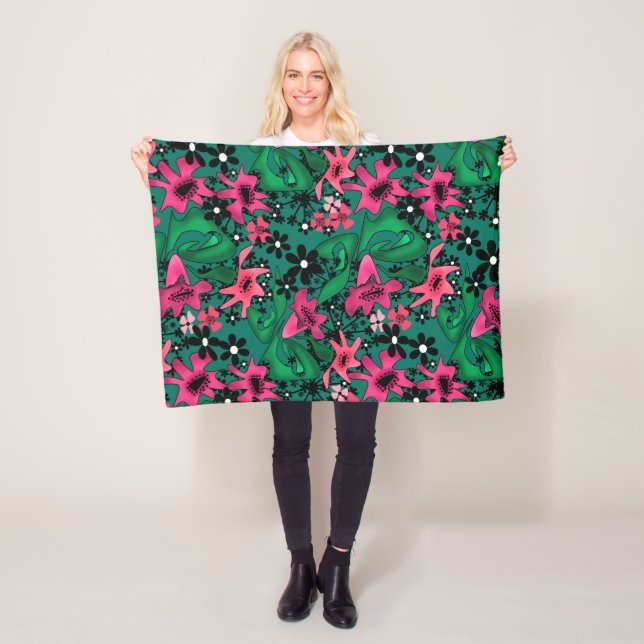 Manta Polar Personalizado abstracto sin igual flores lindas co (In situ)