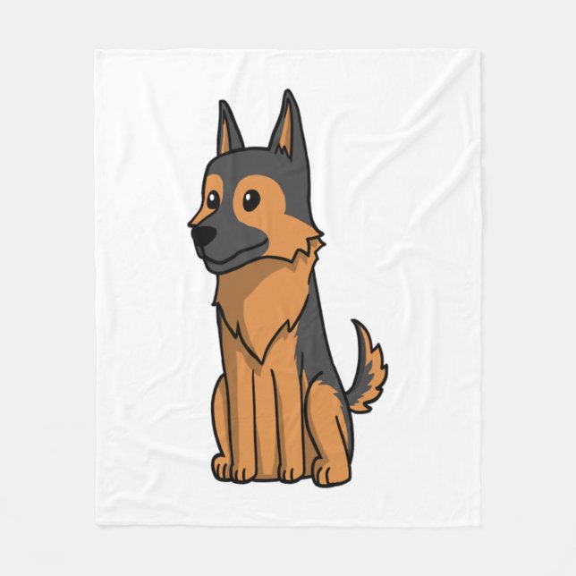 Manta Polar Personalizado alemán de Shepherd Cute (Anverso)