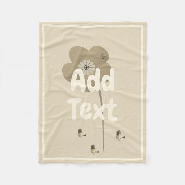 Manta Polar Personalizado Añadir Bonito de texto Jardín (Anverso)