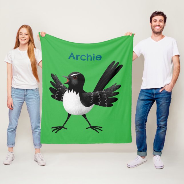 Manta Polar Personalizado australiano Willie Wagtail personali (In situ)