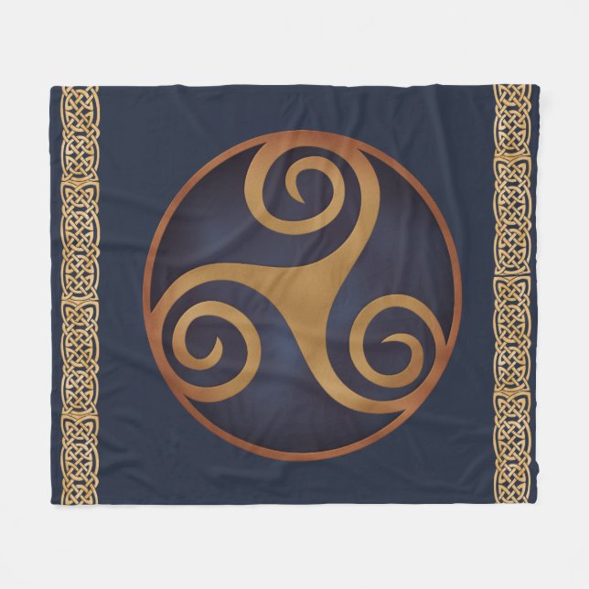 Manta Polar Personalizado (azul) de Triskelion del Celtic (Frente (Horizontal))