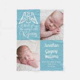 Manta Polar Personalizado azul foto niño Navidades religiosos
