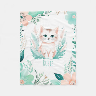 Manta Polar Personalizado Baby Fleece Blanket Boho Kitten Desi