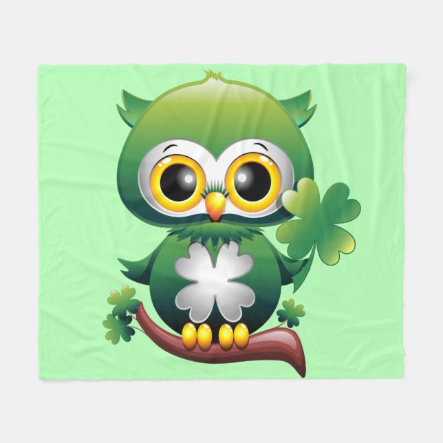 Manta Polar Personalizado Baby Owl St Patrick Paddy (Frente (Horizontal))