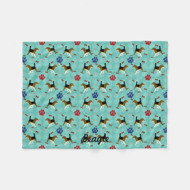 Manta Polar Personalizado Beagle (Frente (Horizontal))