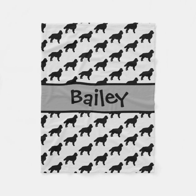 Manta Polar Personalizado Bernese Mountain Dog Silhouette (Anverso)