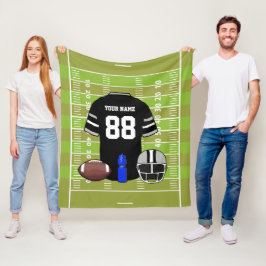 Manta Polar Personalizado Black and Grey Football Jersey on Fi