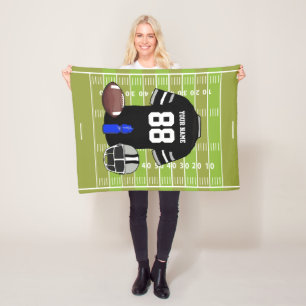 Manta Polar Personalizado Black and Grey Football Jersey on Fi