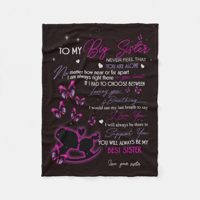 Manta Polar Personalizado Blanket To My Sister Fleece Blanket  (Anverso)