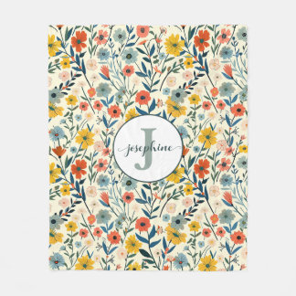 Manta Polar Personalizado Boho Botanical Fleece Garden Blanket