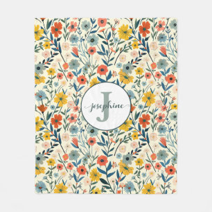 Manta Polar Personalizado Boho Botanical Fleece Garden Blanket