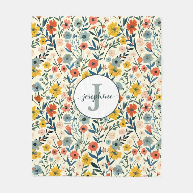 Manta Polar Personalizado Boho Botanical Fleece Garden Blanket (Anverso)