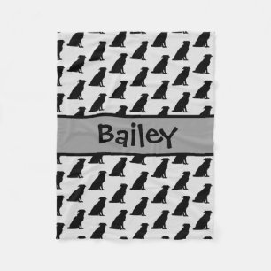 Manta Polar Personalizado Border Collie Dog Silhouette
