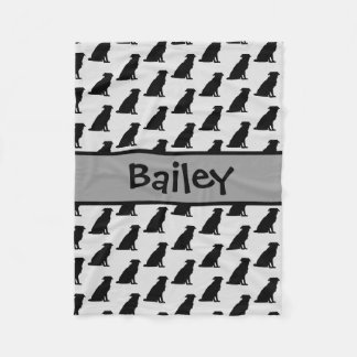 Manta Polar Personalizado Border Collie Dog Silhouette