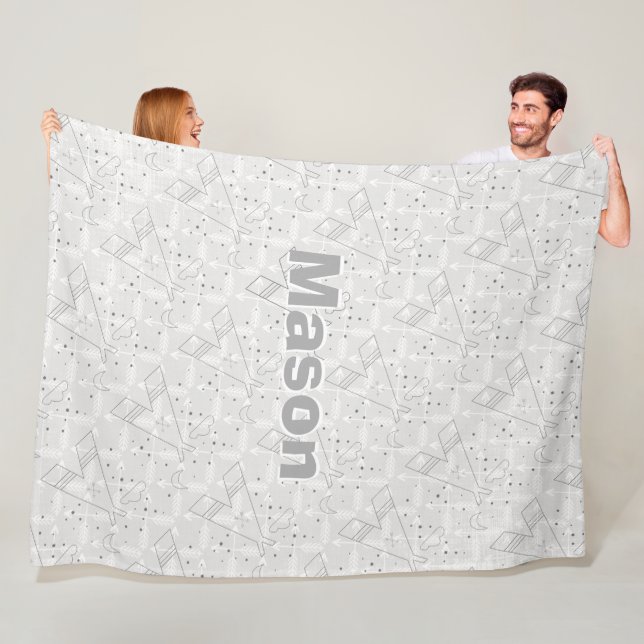 Manta Polar Personalizado Boys Room Modern Teepee Arrow Patter (In situ)