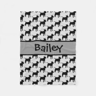 Manta Polar Personalizado Bull Terrier Dog Silhouette