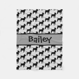 Manta Polar Personalizado Bull Terrier Dog Silhouette