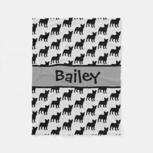 Manta Polar Personalizado Bulldog francés Perro Silhouette