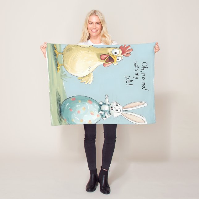 Manta Polar Personalizado Bunny Chick Egg Easter Fun (In situ)