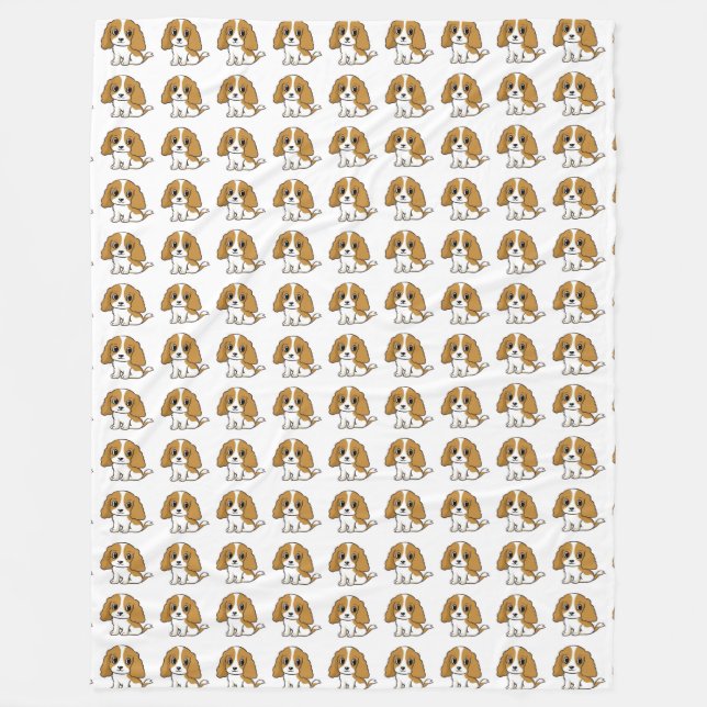 Manta Polar personalizado cavalier king charles spaniel blenhe (Anverso)