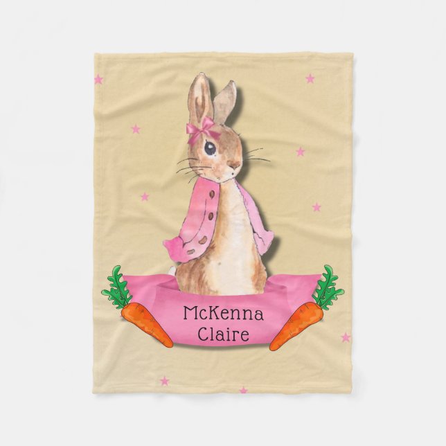 Manta Polar Personalizado Chica rosado Peter Rabbit Flopsy (Anverso)