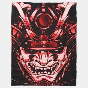 Manta Polar Personalizado clásico rojo del samurai del demoni