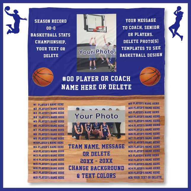Manta Polar Personalizado COACH y Básquetbol regalos nocturnos (Great Gifts for Basketball Coaches. Senior night gifts for basketball. Basketball player gifts. )