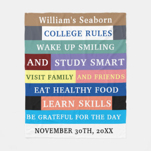 Manta Polar Personalizado College Rules Funny Blanket Para Gra