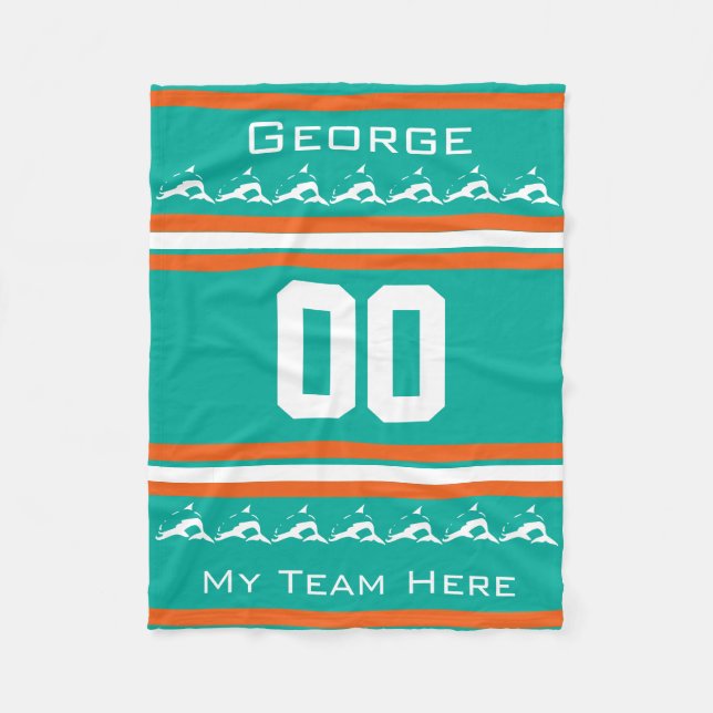 Manta Polar Personalizado con nombre,#, equipo, aficionado al  (Anverso)