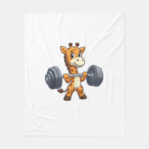 Manta Polar Personalizado Cuidadoso Giraffe Lifting Pesa Gimna