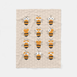 Manta Polar Personalizado Cute Funny Honey Bee Honeycomb