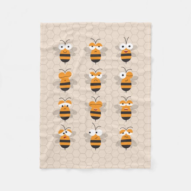 Manta Polar Personalizado Cute Funny Honey Bee Honeycomb (Anverso)