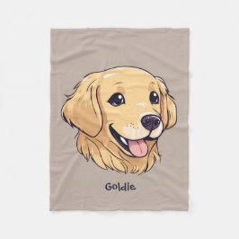 Manta Polar Personalizado Cute Golden Retriever