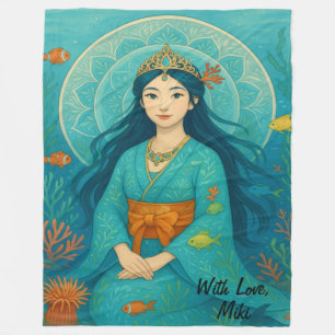 Manta Polar Personalizado Cute Whismusic Underwater Princess