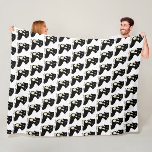 Manta Polar personalizado dachshund negro y crema