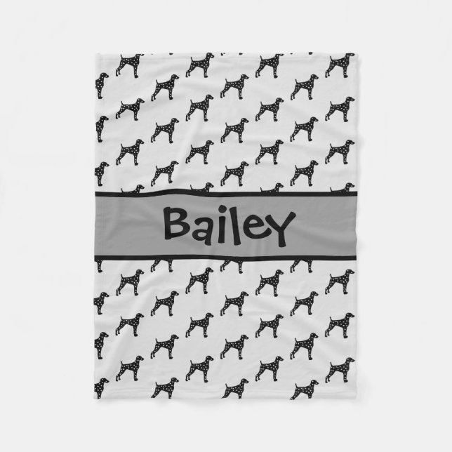 Manta Polar Personalizado Dalmatian Dog Silhouette (Anverso)