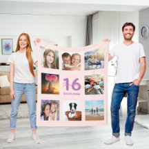 personalizado de 16 años collage de fotos rosa de 