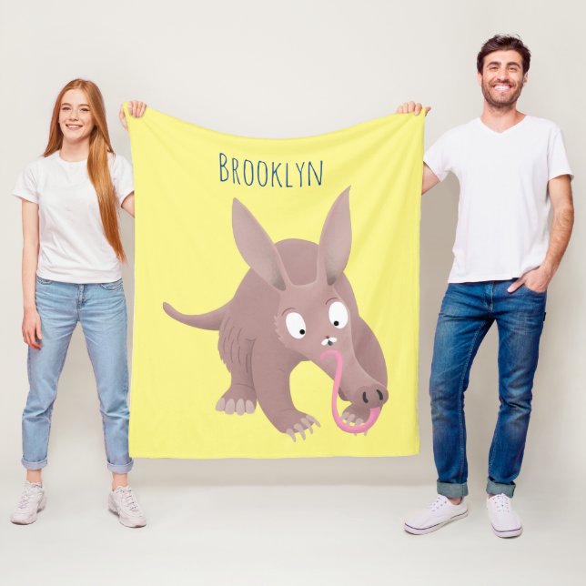 Manta Polar Personalizado de aardvark gracioso (In situ)