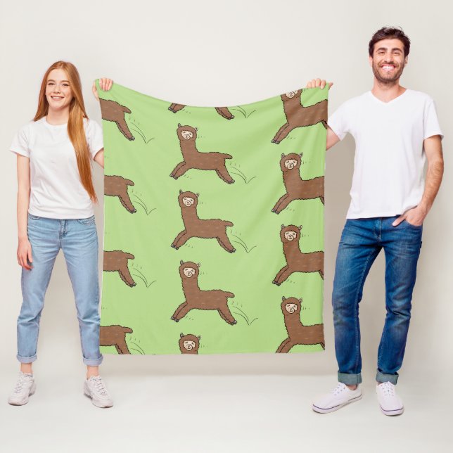 Manta Polar Personalizado de alpaca marrón feliz (In situ)