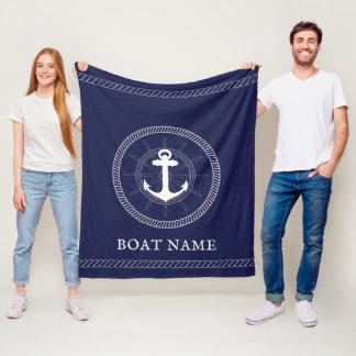 Manta Polar Personalizado de ancla azul pálido